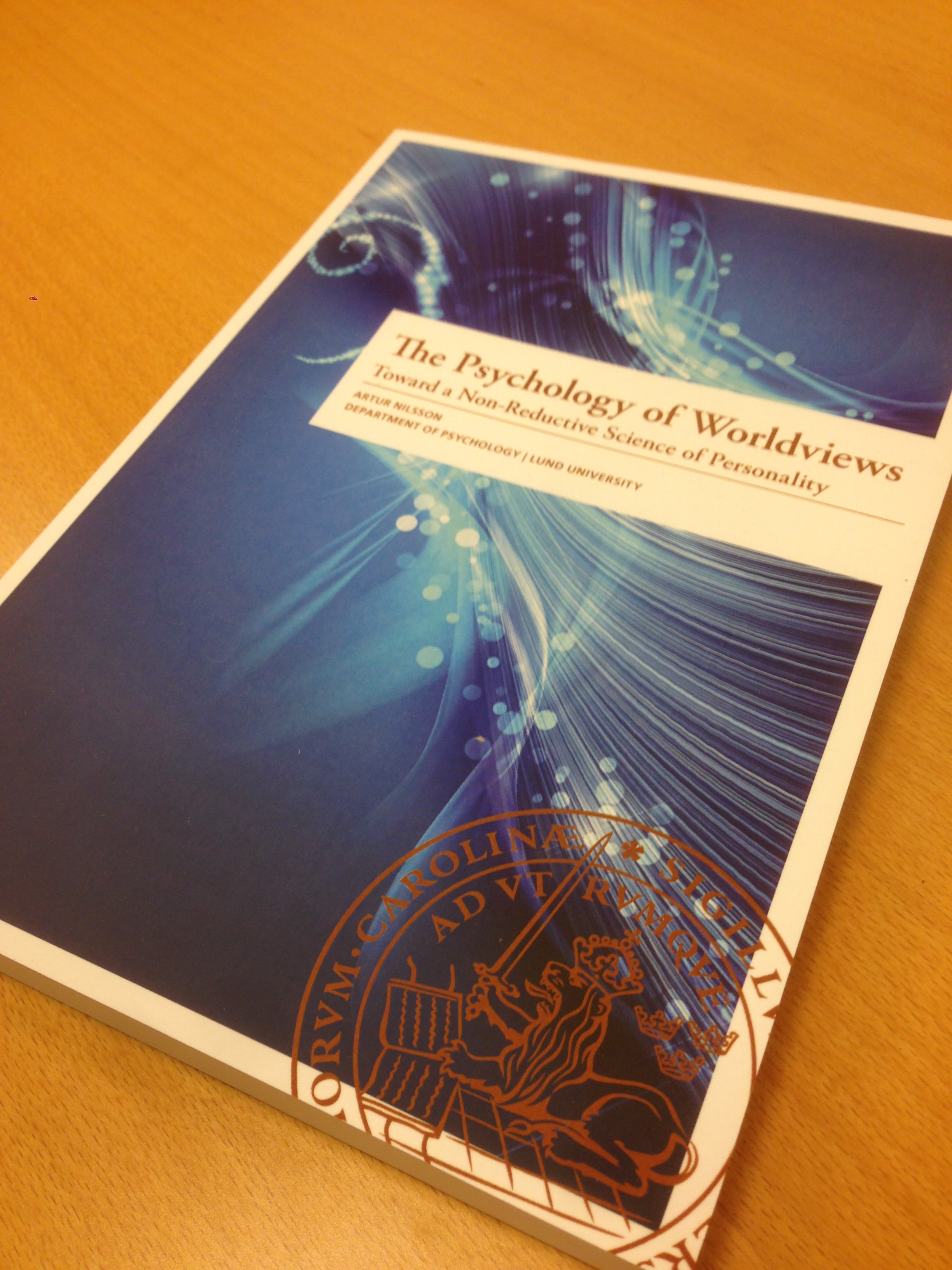 Picture of Artur Nilsson's doctoral dissertation in psychology